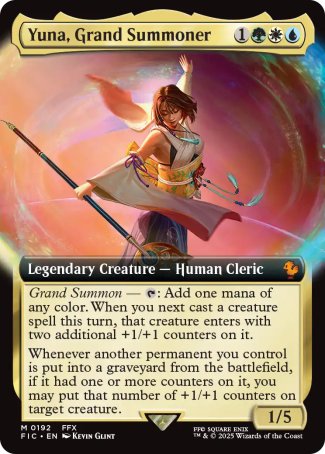 (192) Magic The Gathering Commander: Magic: The Gathering - FINAL FANTASY: Extras Single: Yuna, Grand Summoner (V.1) Holo Mythic