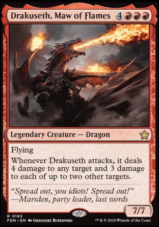 (193) Magic The Gathering Magic: The Gathering Foundations Single: Drakuseth, Maw of Flames Rare