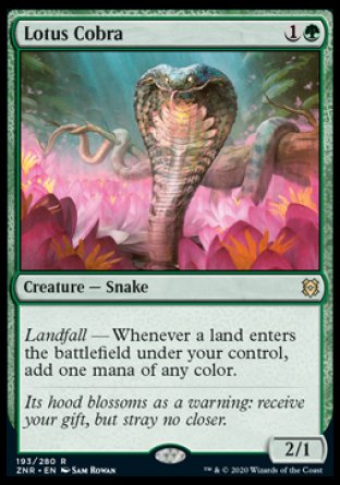 (193/280) Magic The Gathering Zendikar Rising Single: Lotus Cobra Holo Rare