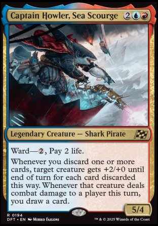 (194) Magic The Gathering Aetherdrift Single: Captain Howler, Sea Scourge Holo Rare