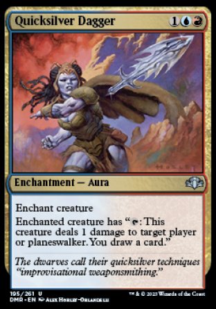 (195) Magic The Gathering Dominaria Remastered Single: Quicksilver Dagger Holo Uncommon