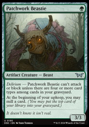 (195) Magic The Gathering Duskmourn: House of Horror Single: Patchwork Beastie Holo Uncommon