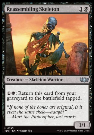 (195) Magic The Gathering Commander: Tarkir: Dragonstorm Single: Reassembling Skeleton Uncommon