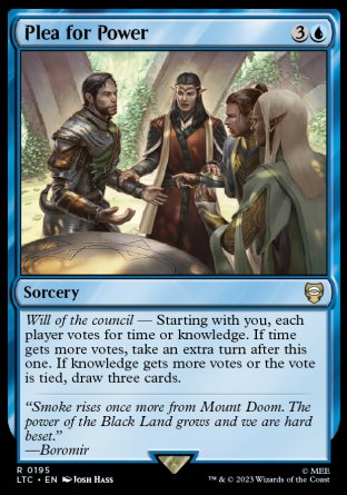 (195) Magic The Gathering Commander: The Lord of the Rings: Tales of Middle-earth Single: Plea for Power Rare