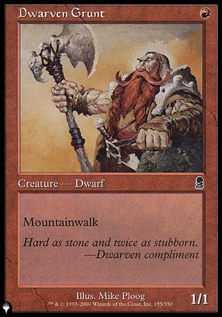 (185) Magic The Gathering The List Single: Dwarven Grunt Common