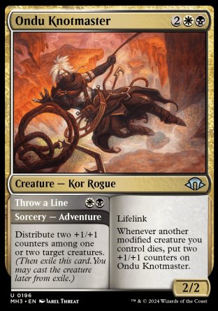 (196) Magic The Gathering Modern Horizons 3 Single: Ondu Knotmaster // Throw a Line Uncommon