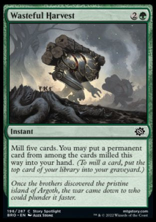 (196) Magic The Gathering The Brothers' War Single: Wasteful Harvest Holo Common