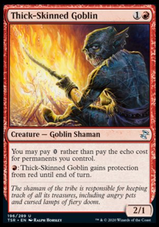 (196/289) Magic The Gathering Time Spiral Remastered Single: Thick-Skinned Goblin Holo Uncommon