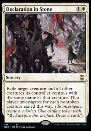 (196) Magic The Gathering Commander: Streets of New Capenna Single: Declaration in Stone Holo Rare