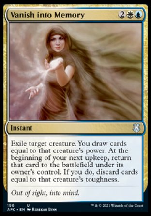 (196) Magic The Gathering Commander: Adventures in the Forgotten Realms Single: Vanish into Memory Uncommon