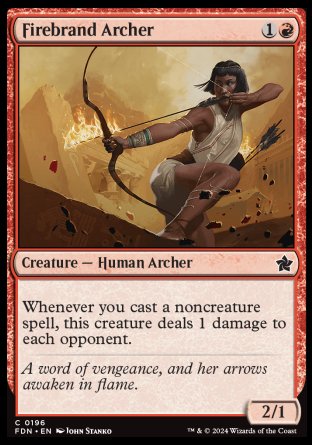 (196) Magic The Gathering Magic: The Gathering Foundations Single: Firebrand Archer Holo Common