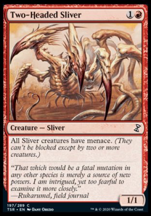 (197/289) Magic The Gathering Time Spiral Remastered Single: Two-Headed Sliver Holo Common