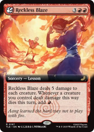 (197) Magic The Gathering Magic: The Gathering | Avatar: The Last Airbender: Eternal Single: Reckless Blaze (V.2) Rare