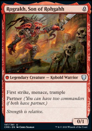 (197/361) Magic The Gathering Commander Legends Single: Rograkh, Son of Rohgahh Holo Uncommon