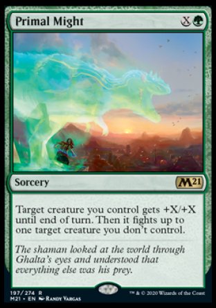 (197) Magic The Gathering Core 2021: Promos Single: Primal Might (V.2) Holo Rare