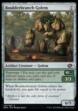 (197) Magic The Gathering The Brothers' War Single: Boulderbranch Golem Holo Common