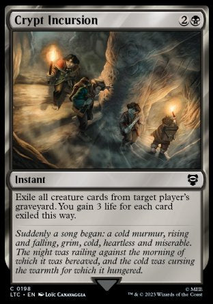 (198) Magic The Gathering Commander: The Lord of the Rings: Tales of Middle-earth Single: Crypt Incursion Common