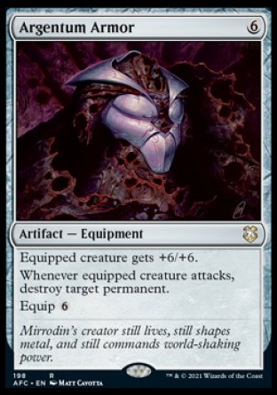 (198) Magic The Gathering Commander: Adventures in the Forgotten Realms Single: Argentum Armor Rare