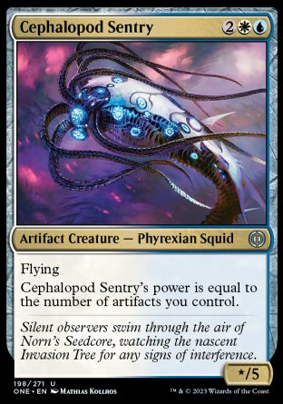 (198) Magic The Gathering Phyrexia: All Will Be One Single: Cephalopod Sentry Holo Uncommon