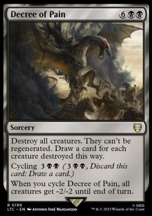 (199) Magic The Gathering Commander: The Lord of the Rings: Tales of Middle-earth Single: Decree of Pain Rare