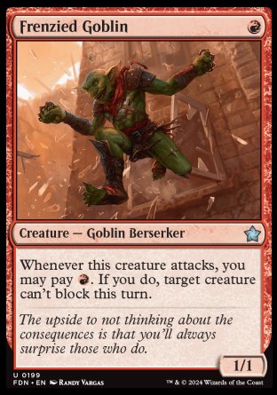 (199) Magic The Gathering Magic: The Gathering Foundations Single: Frenzied Goblin Holo Uncommon