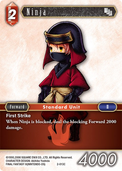 (013) Final Fantasy TCG Opus II Single: Ninja (2-013) Common