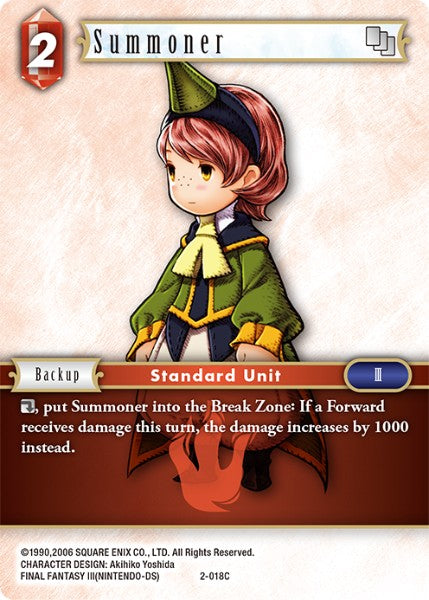 (018) Final Fantasy TCG Opus II Single: Summoner (2-018) Common