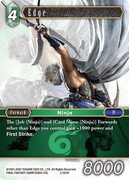 (053) Final Fantasy TCG Opus II Single: Edge (2-053) Holo Hero