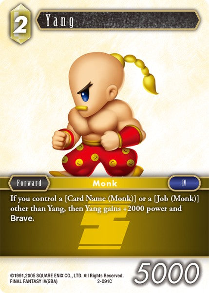 (091) Final Fantasy TCG Opus II Single: Yang (2-091) Common