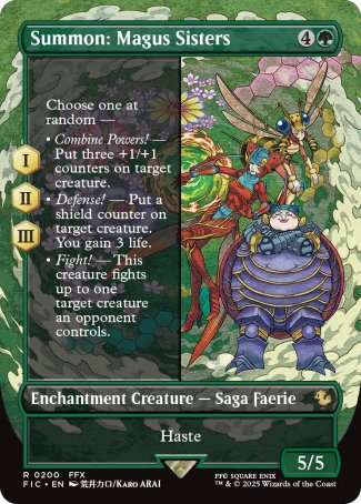 (200) Magic The Gathering Commander: Magic: The Gathering - FINAL FANTASY: Extras Single: Summon: Magus Sisters Holo Rare
