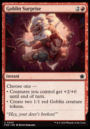 (200) Magic The Gathering Magic: The Gathering Foundations Single: Goblin Surprise Common