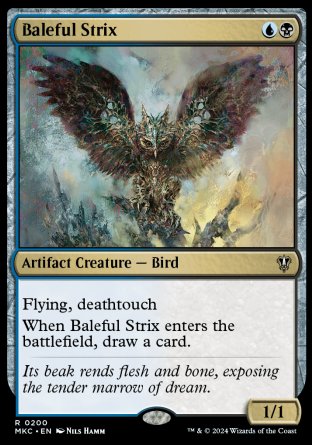 (200) Magic The Gathering Commander: Murders at Karlov Manor Single: Baleful Strix Rare