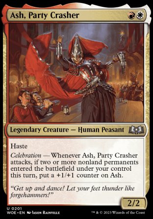 (201) Magic The Gathering Wilds of Eldraine Single: Ash, Party Crasher Holo Uncommon