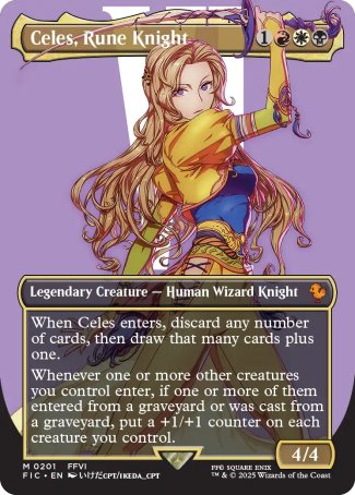 (201) Magic The Gathering Commander: Magic: The Gathering - FINAL FANTASY: Extras Single: Celes, Rune Knight (V.2) Holo Mythic