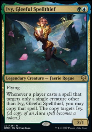 (201) Magic The Gathering Dominaria United Single: Ivy, Gleeful Spellthief Holo Rare