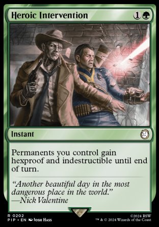 (202) Magic The Gathering Universes Beyond: Fallout Single: Heroic Intervention Holo Rare