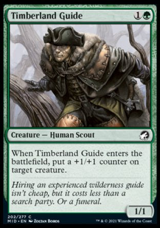 (202) Magic The Gathering Innistrad: Midnight Hunt Single: Timberland Guide Holo Common