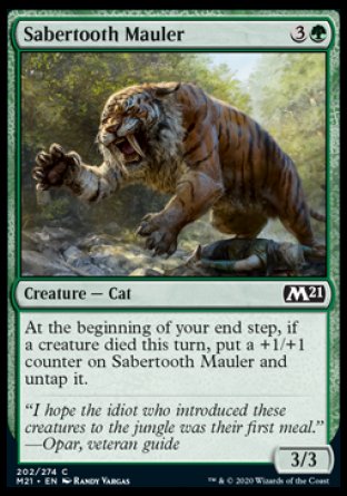 (202) Magic The Gathering Core 2021 Single: Sabertooth Mauler Holo Common