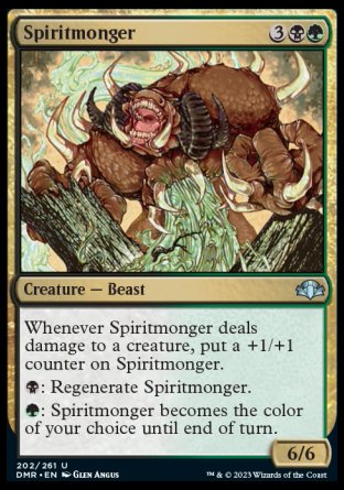 (202) Magic The Gathering Dominaria Remastered Single: Spiritmonger Holo Uncommon