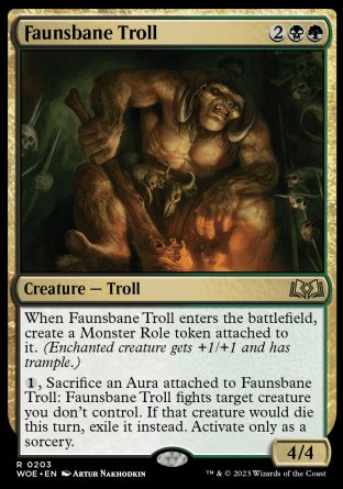 (203) Magic The Gathering Wilds of Eldraine Single: Faunsbane Troll Holo Rare