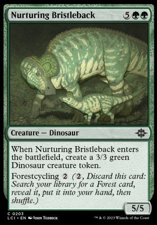 (203) Magic The Gathering The Lost Caverns of Ixalan Single: Nurturing Bristleback Holo Common