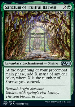 (203) Magic The Gathering Core 2021 Single: Sanctum of Fruitful Harvest Uncommon