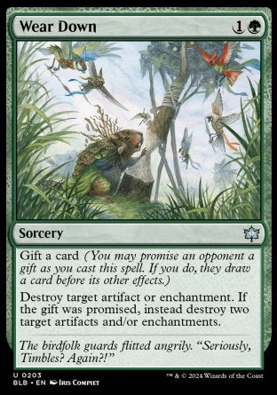 (203) Magic The Gathering Bloomburrow Single: Wear Down Holo Uncommon