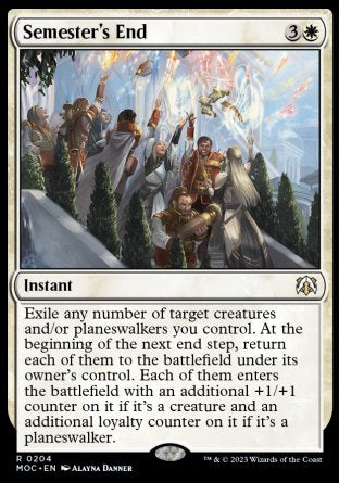(204) Magic The Gathering Commander: March of the Machine Single: Semester's End Rare