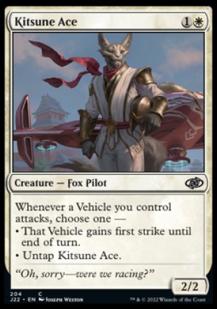 (204) Magic The Gathering Jumpstart 2022 Single: Kitsune Ace Holo Common