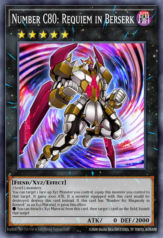 (046) YuGiOh TCG PRIO: Primal Origin Single: Number C80: Requiem in Berserk  Rare