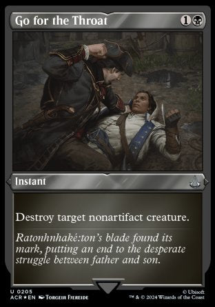 (205) Magic The Gathering Universes Beyond: Assassin's Creed: Extras Single: Go for the Throat Holo Uncommon