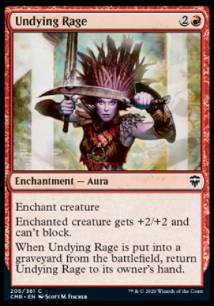 (205/361) Magic The Gathering Commander Legends Single: Undying Rage Holo Common