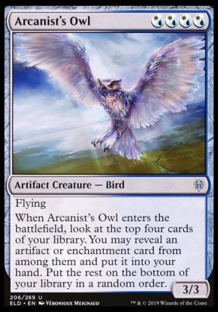 (206/269) Magic The Gathering Throne of Eldraine Single: Arcanist's Owl Uncommon