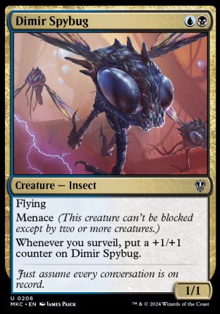 (206) Magic The Gathering Commander: Murders at Karlov Manor Single: Dimir Spybug Uncommon